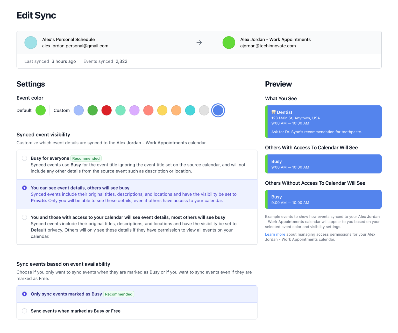 Calendar Syncs